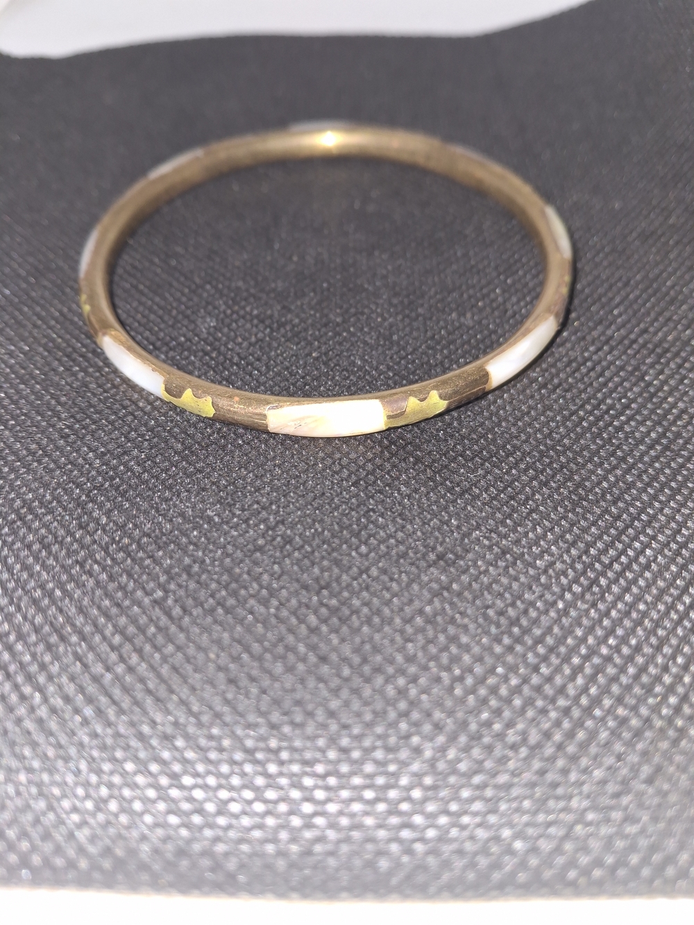 Gold Tone Bracelet with White Enamel Accents